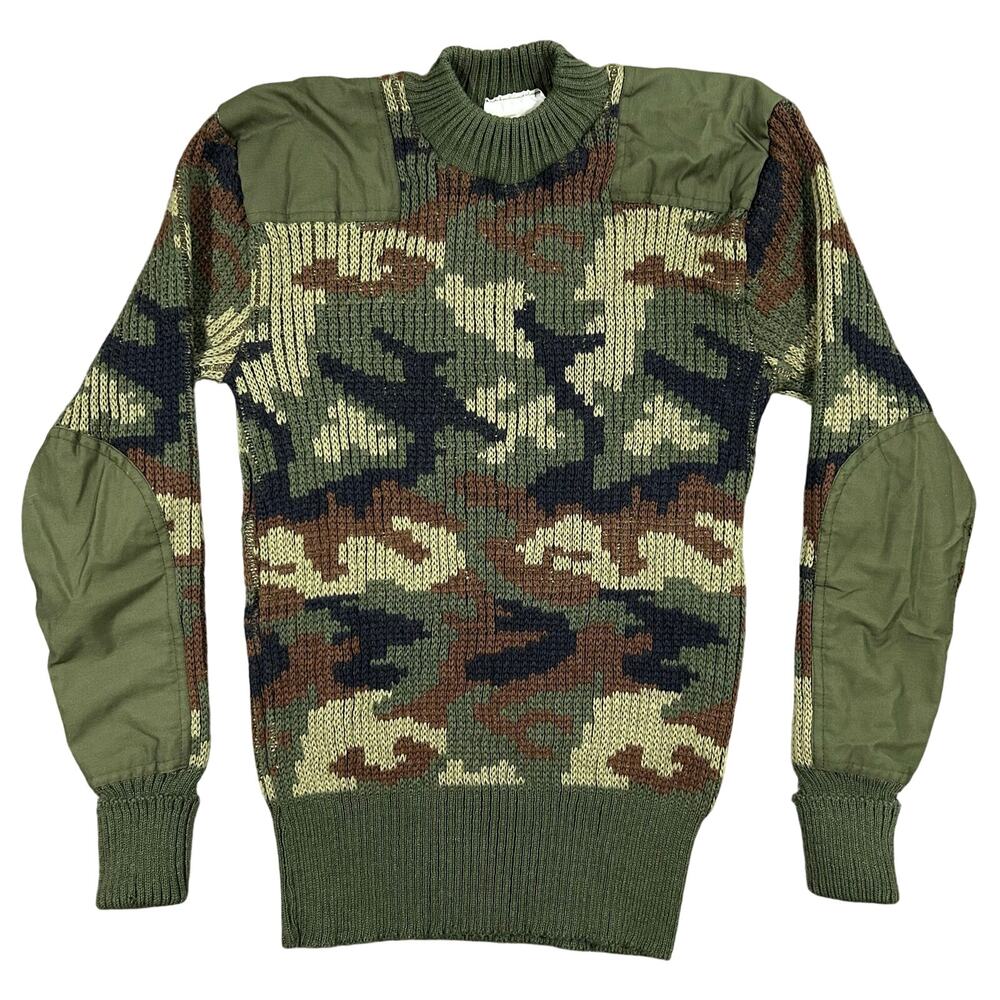 Vintage 70s British Army DPM Camo Wool Sweater Mens Small Commando Military